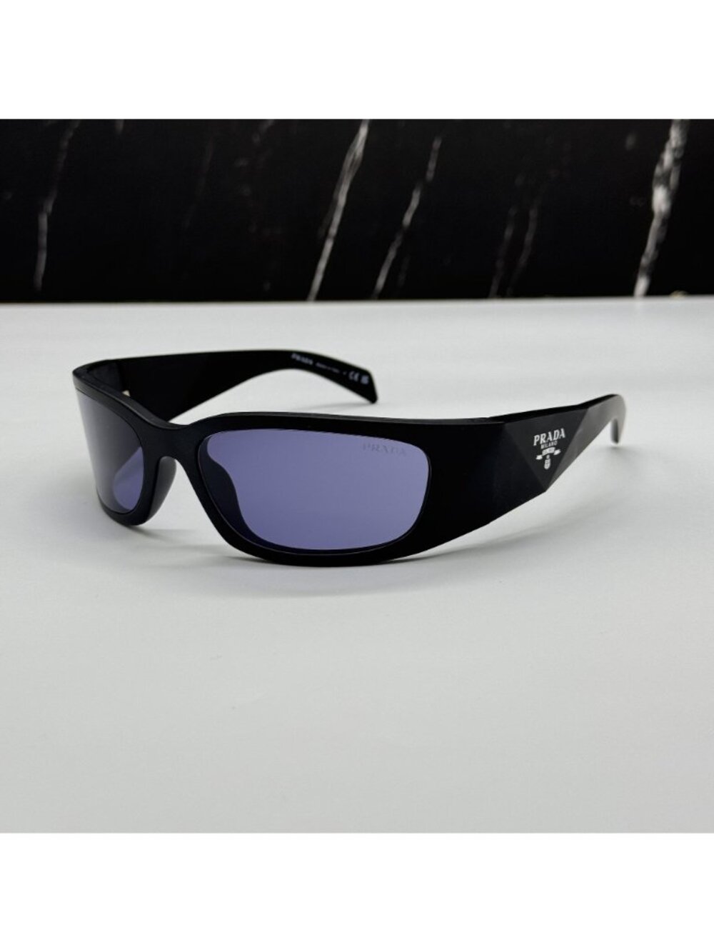 NEW PRADA PRA19S 1BO40G SUNGLASSES PR A19S 1BO40G BLACK/PURPLE UNISEX SPR A19S - Picture 2 of 10